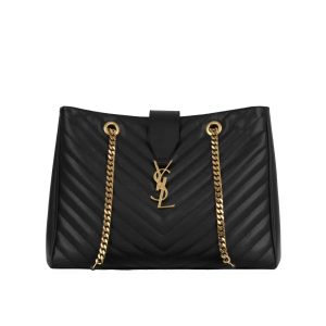 Saint Laurent Matelasse Cassandre Shopper Tote Black Leather 35Cm