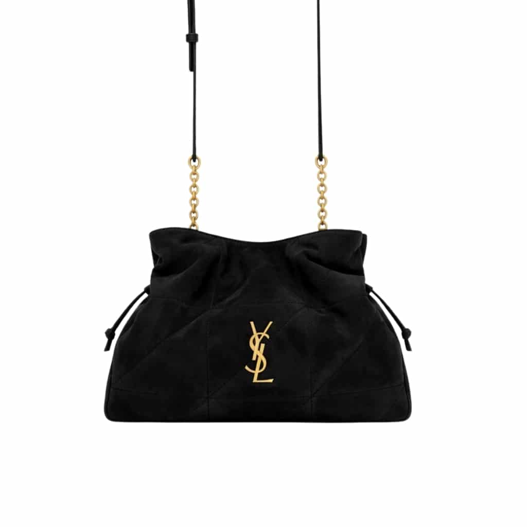 Saint Laurent Jamie Shoulder Pouch In Suede Black 26Cm