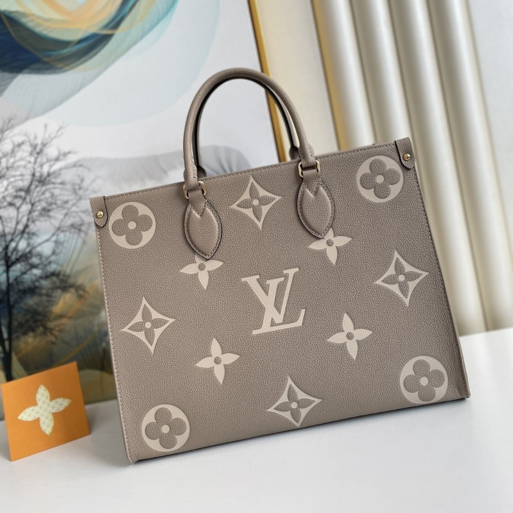 Louis Vuitton Onthego MM Monogram Empreinte Leather Tote Bag Dove Cream 35cm M45494 - Image 2