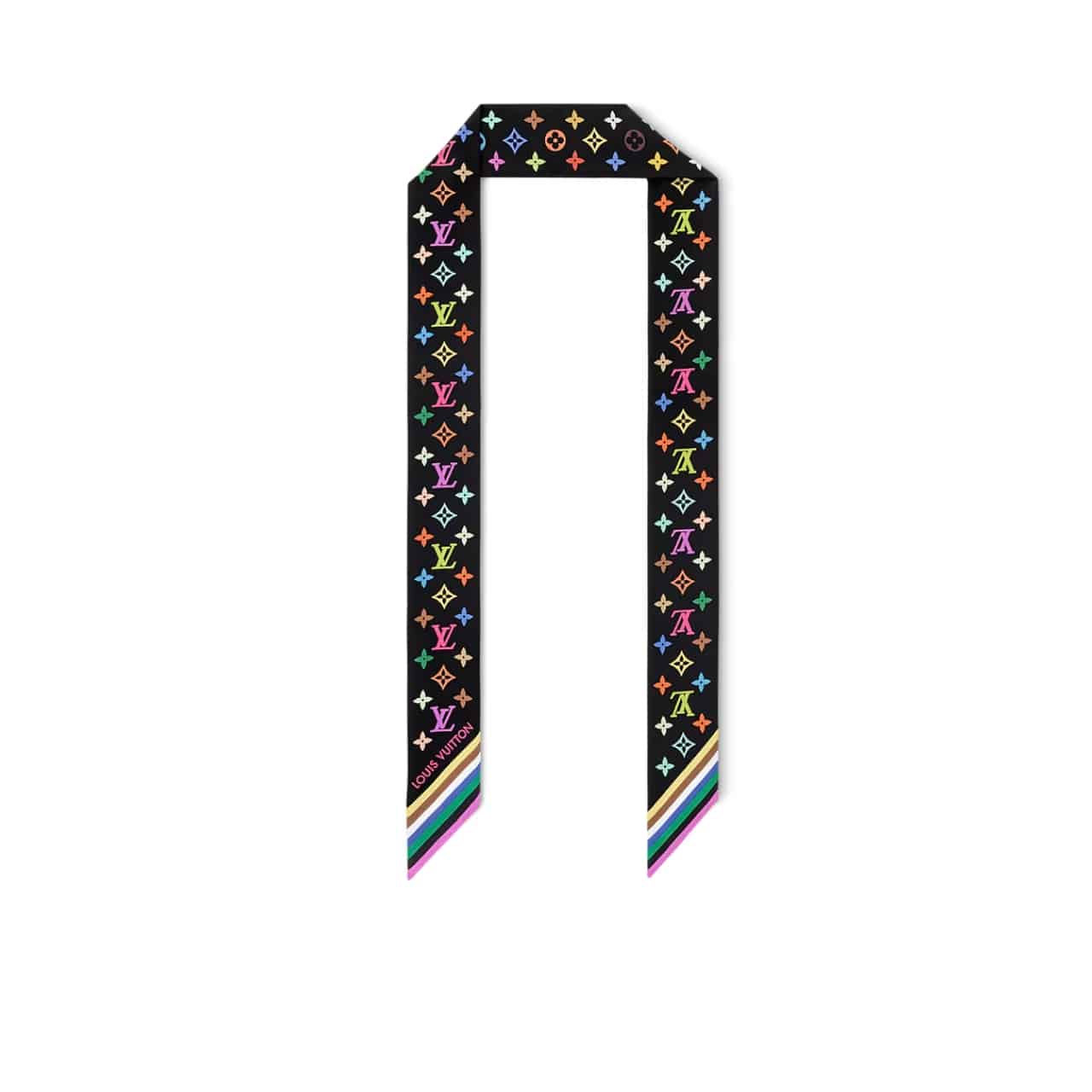 Louis Vuitton X Takashi Murakami Monogram Multicolor Bb Bandeau In Black 120cm M96086
