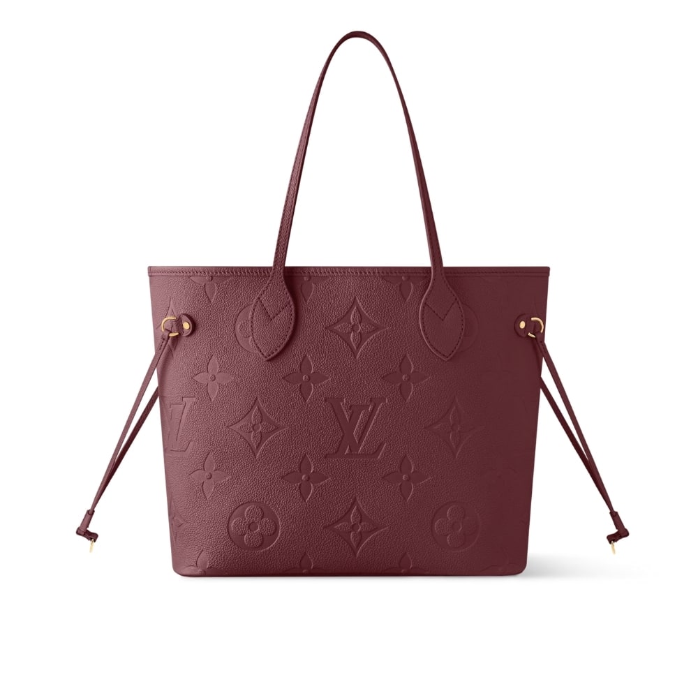 Louis Vuitton Neverfull MM Monogram Empreinte Wine Red 31Cm M25855