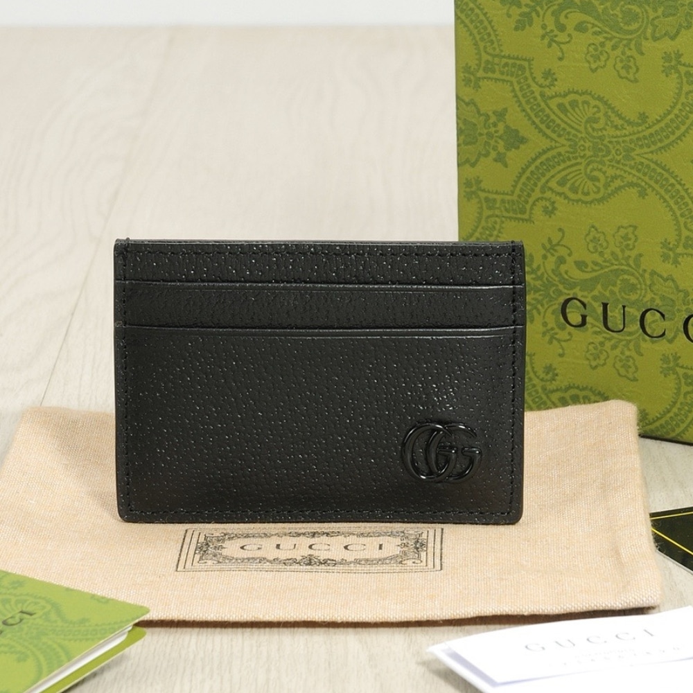 Gucci GG Marmont Card Case Black Leather 10Cm β657588 1T56F 1000 - Image 2