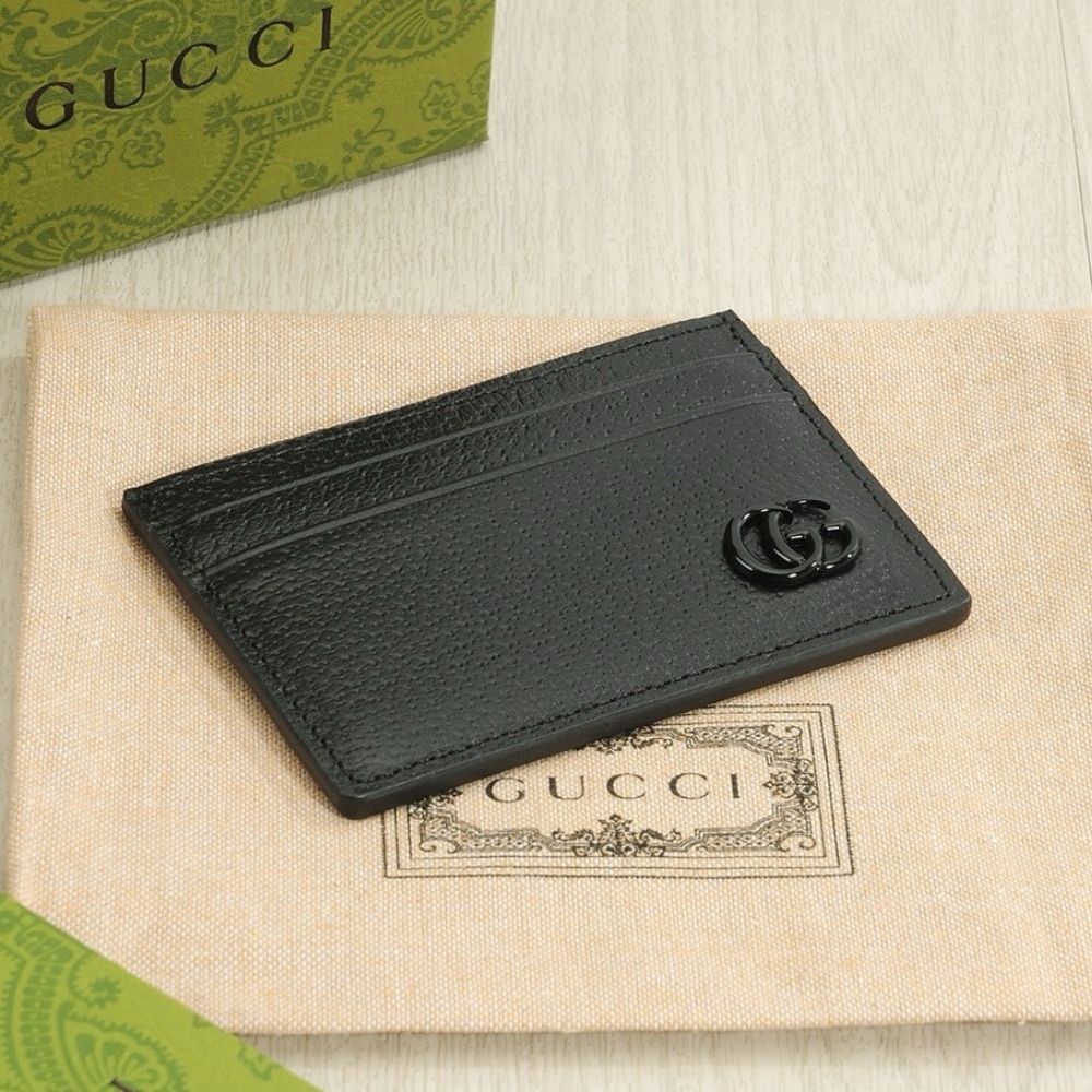 Gucci GG Marmont Card Case Black Leather 10Cm β657588 1T56F 1000 - Image 3