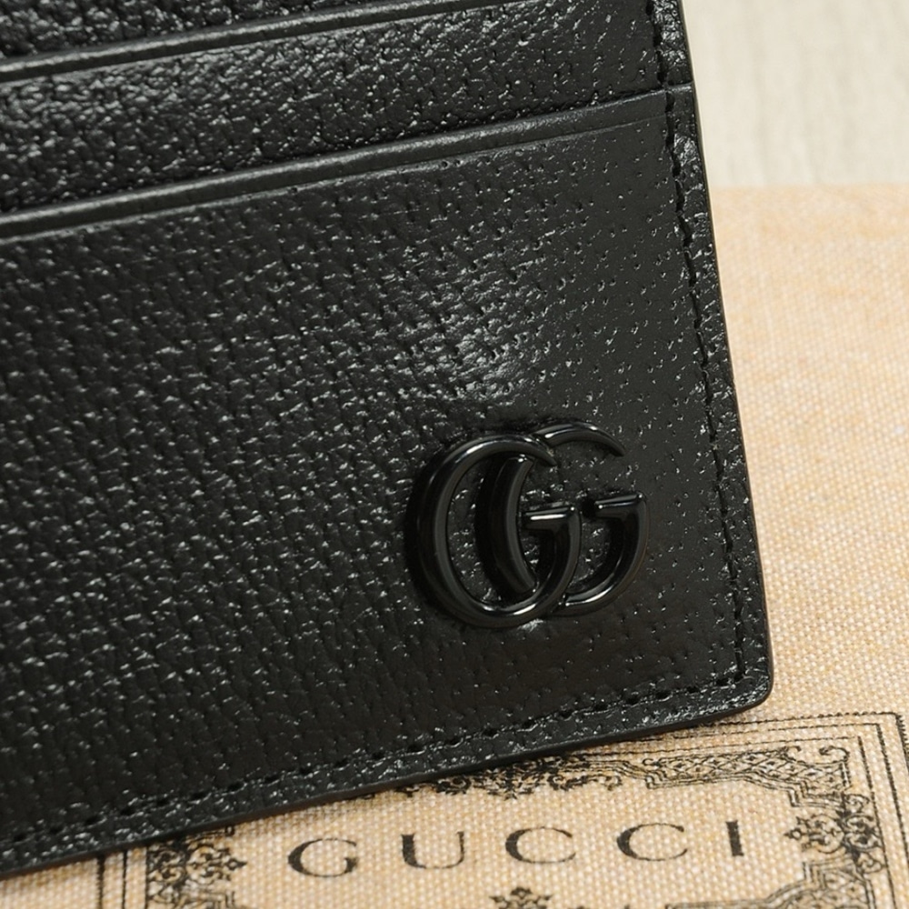 Gucci GG Marmont Card Case Black Leather 10Cm β657588 1T56F 1000 - Image 4