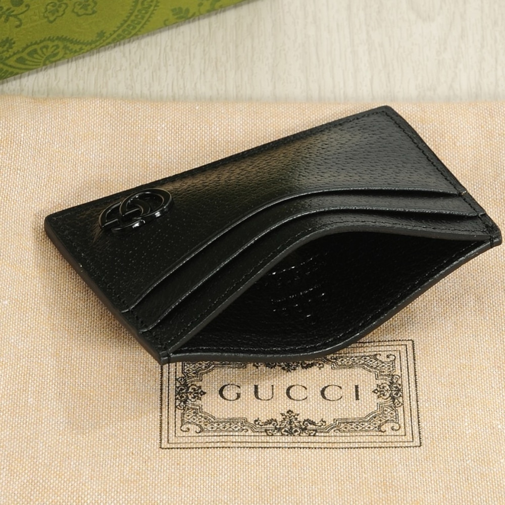 Gucci GG Marmont Card Case Black Leather 10Cm β657588 1T56F 1000 - Image 5