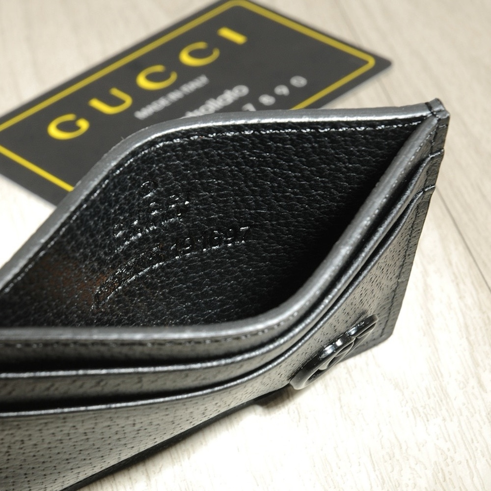 Gucci GG Marmont Card Case Black Leather 10Cm β657588 1T56F 1000 - Image 7