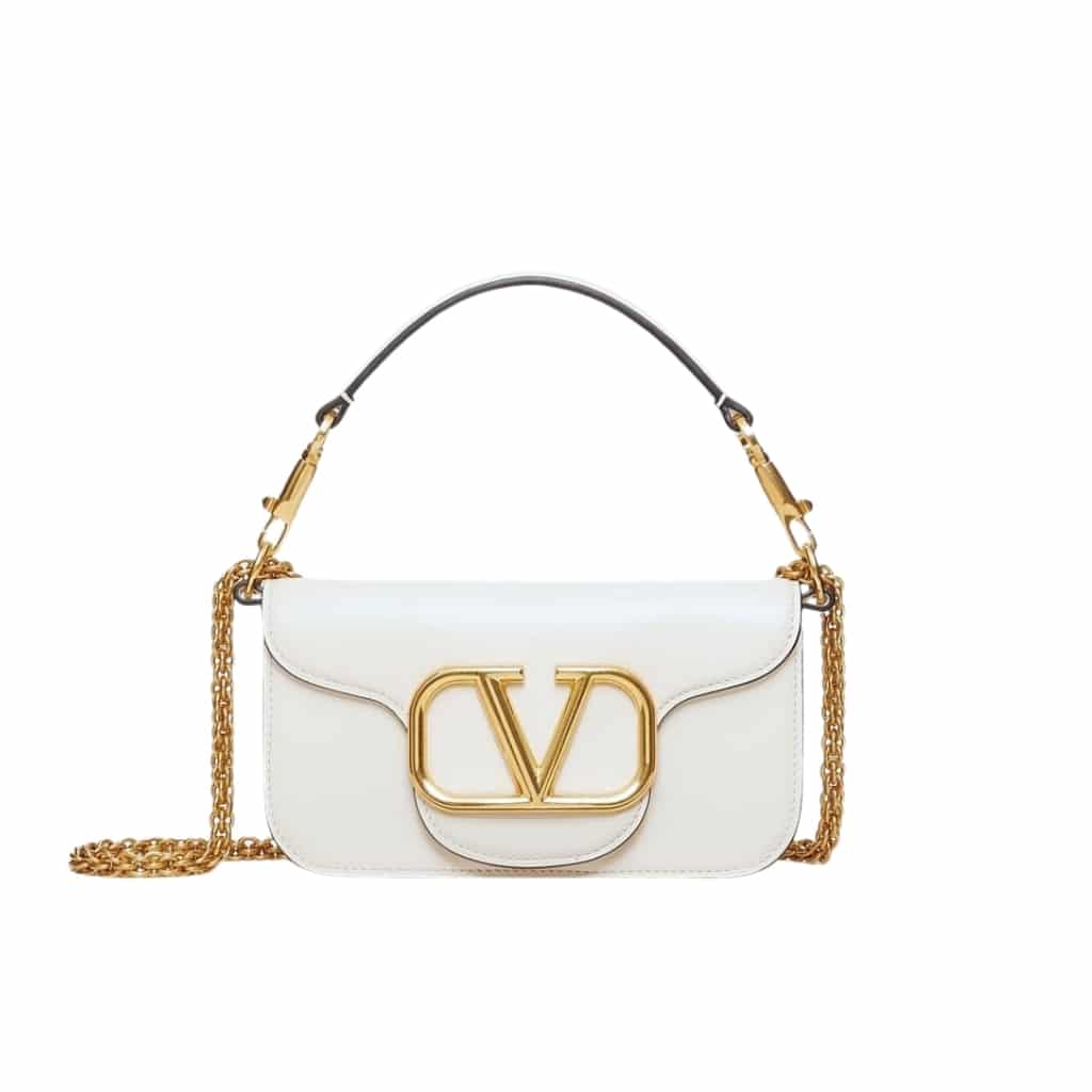 Valentino Locò Small Shoulder Bag In White 20cm 1W2B0K53ZXLI16