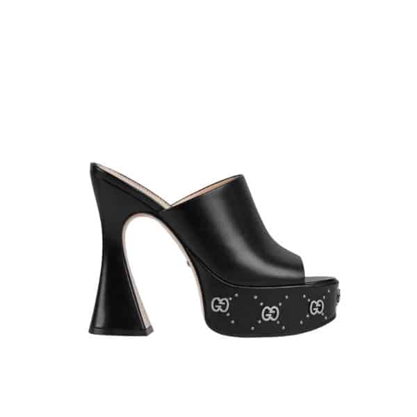 Gucci Women’S Platform Slide Sandal Black 740426 C9D00 1000