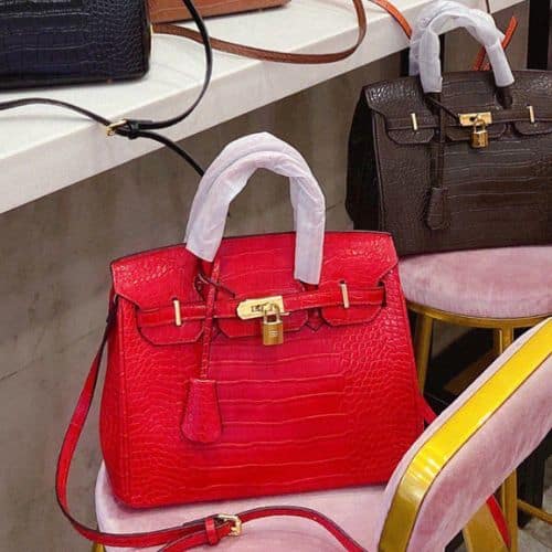 Hermes A Shiny Sanguine Porosus Crocodile Birkin 30 With Gold Hardware Red 30Cm - Image 3