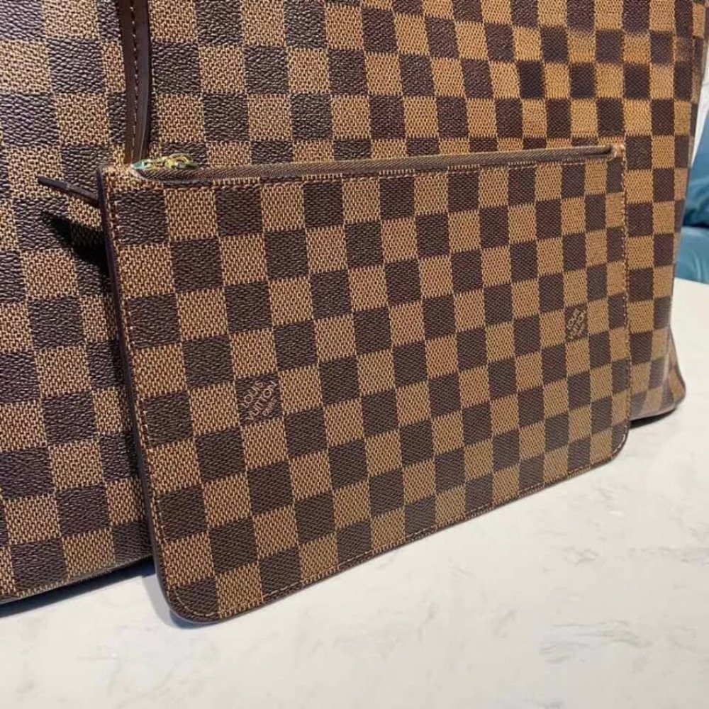 Louis Vuitton Neverfull GM Damier Ebene Canvas Tote Bag Cerise Red 39cm N40597 - Image 4