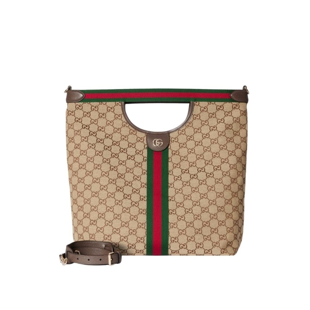 Gucci Giglio Large Tote Bag Beige And Brown GG Canvas 36Cm 865452 FAFZE 9871