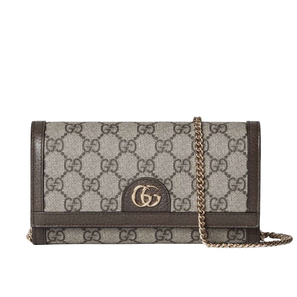 Gucci Ophidia Chain Wallet Beige Gg Supreme Canvas 19Cm 772309K9Gsg8367