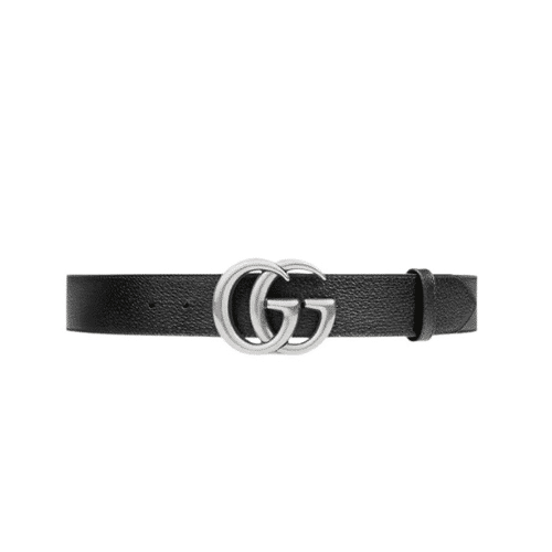 Gucci Mamon Gg Silver Logo Belt 4Cm