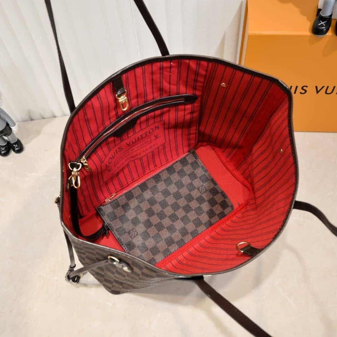 Louis Vuitton Neverfull MM Damier Ebene Cerise Red 31Cm N40599 - Image 4