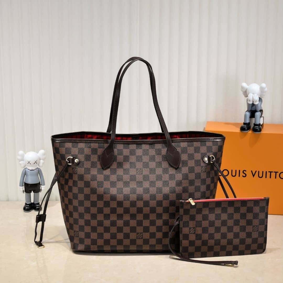 Louis Vuitton Neverfull MM Damier Ebene Cerise Red 31Cm N40599 - Image 7
